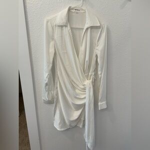 Superdown White Wrap mini Dress small